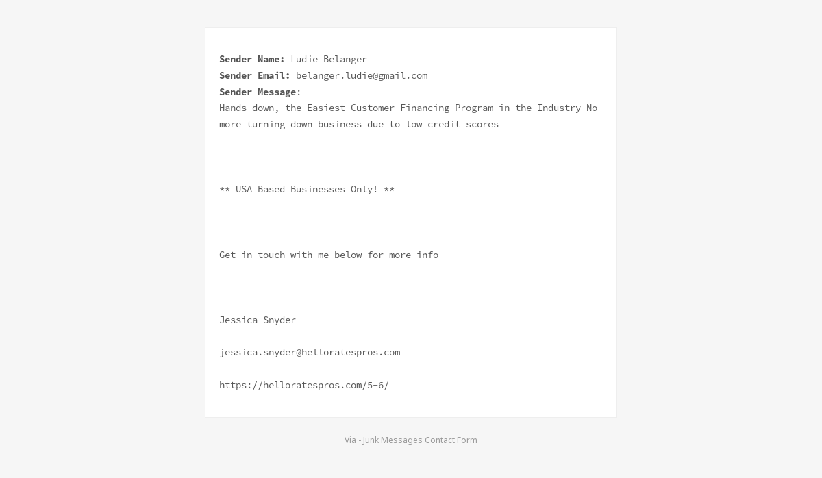 Unpacking the Deceptive Customer Financing Program Email: A Detailed Analysis of a Suspected Scam Targeting USA Businesses